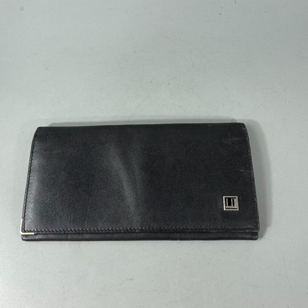 Authentic Dunhill Black Leahter Slim Long Wallet